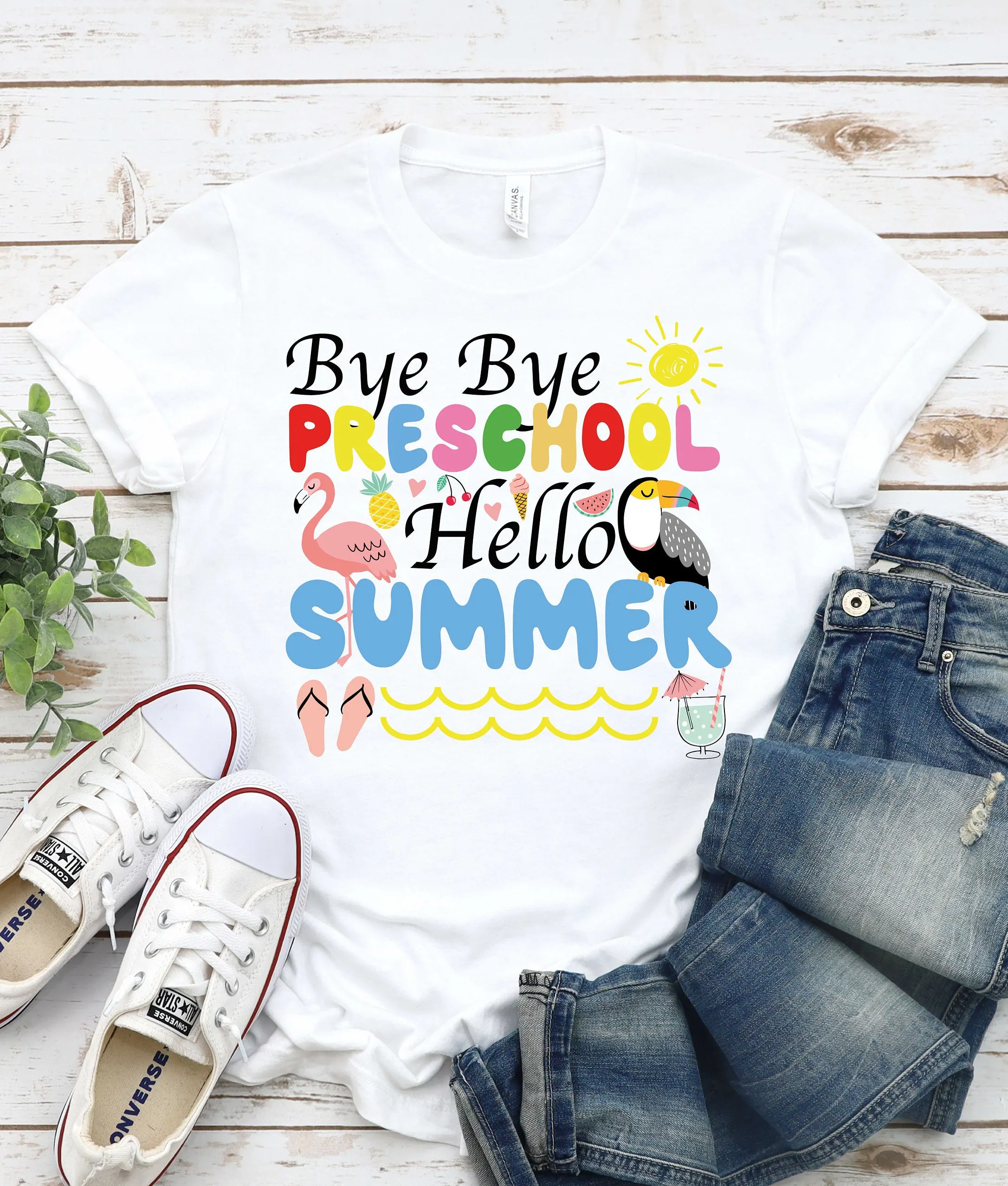 Футболка Bye для дошкольников Hello Summer Last Day Of School 2022 отпуска в детский сад