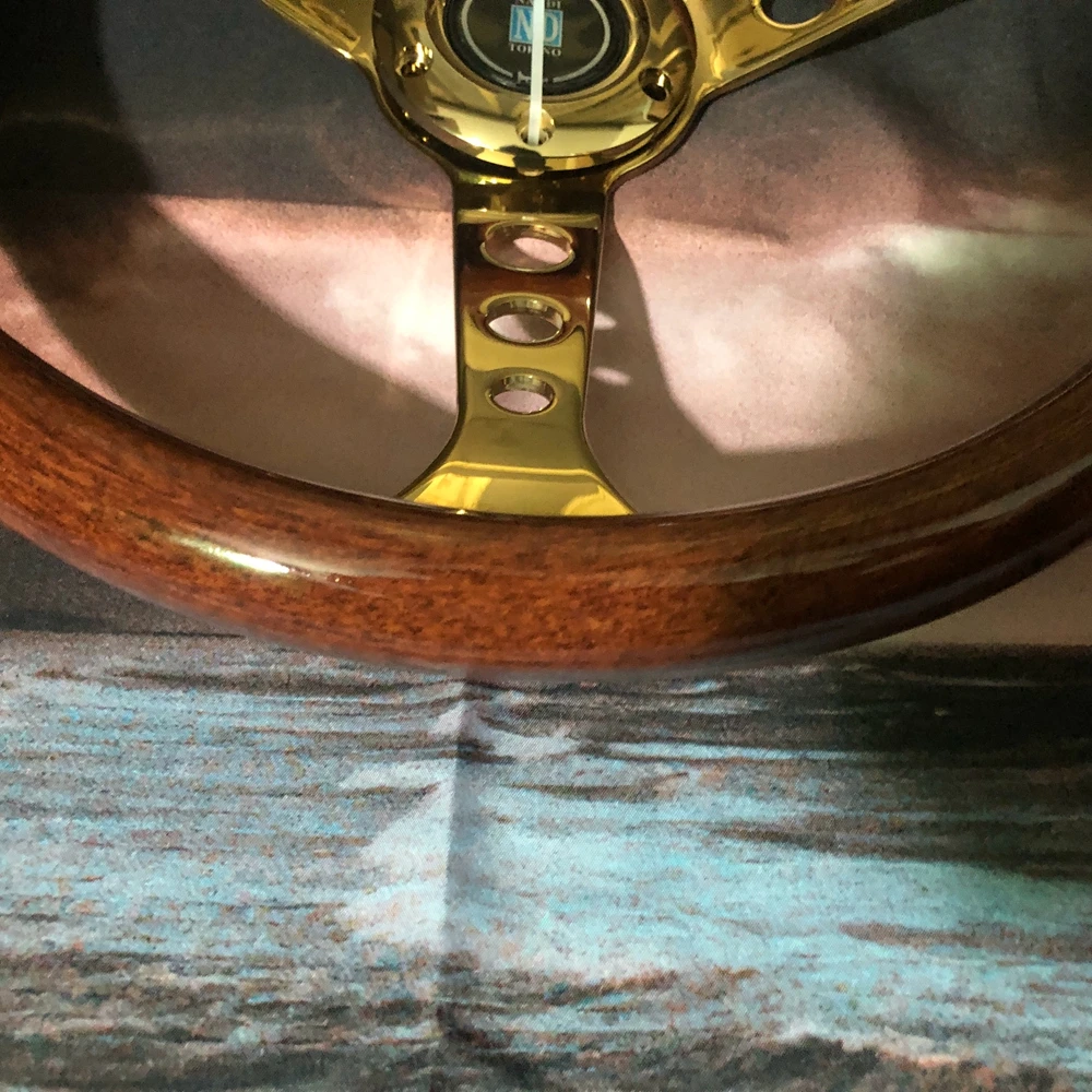 15-дюймовое Золотое классическое универсальное гоночное деревянное рулевое