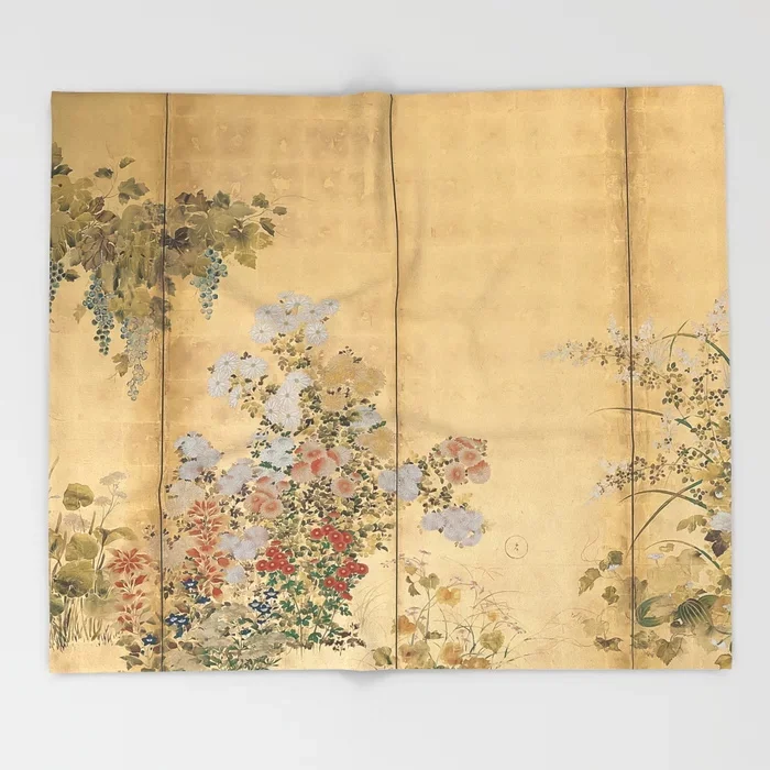 

Японское дизайнерское одеяло с мультяшным рисунком, 6 панелей в стиле Эдо, Золотое одеяло в виде листьев, индивидуальное покрывало для диван...