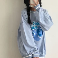 houzhou harajuku long sleeve tshirt women oversized korean fashion tees y2k aesthetic streetwear casual t shirt female basic top