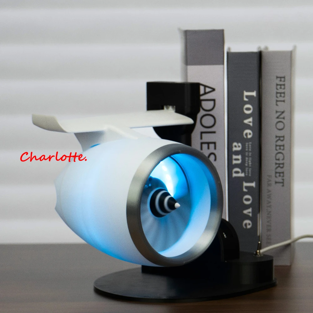 Turbojet Fan Style Увлажнитель тумана с одной головкой Функция выдувания RGB Световые эффекты для спальни Гостиная Офисный стол Air Humi (art.: 3920d4b555a2a) - 3920d4b555a2a