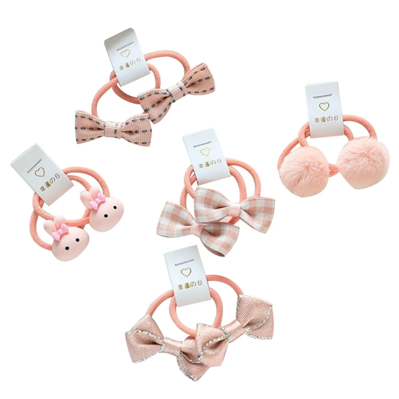 Y55B Multi-style Children Elastic Hair Ties Cute Candy Color Hair Bands Girls Hair Ring Soft Ponytail Holder Hair Accessories