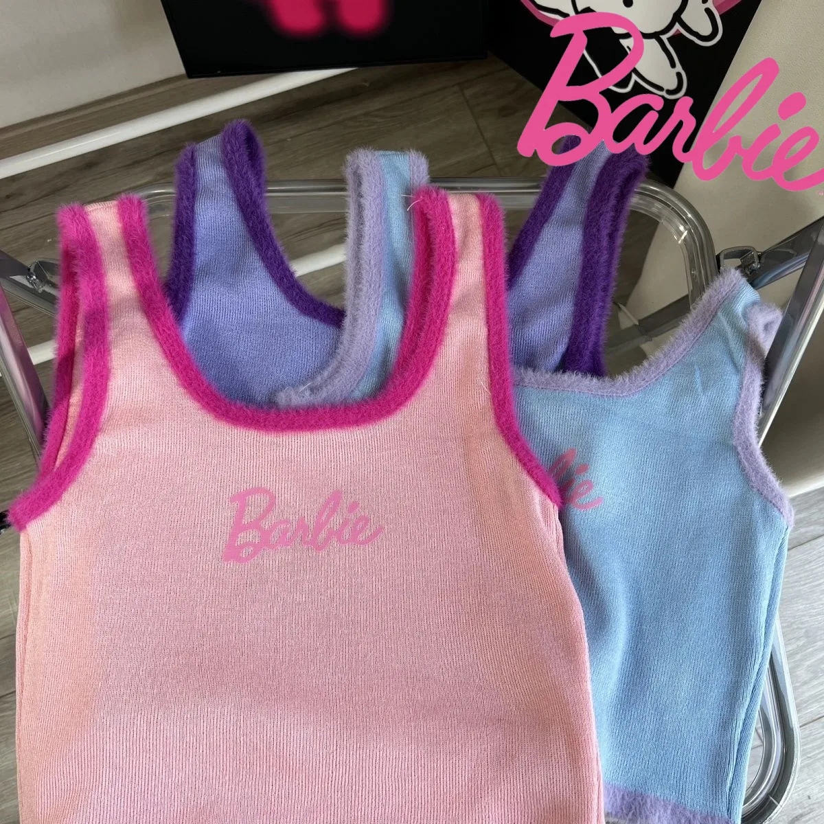 Изысканный вязаный жилет Барби на бретельках для девочек гамак галлюса модный