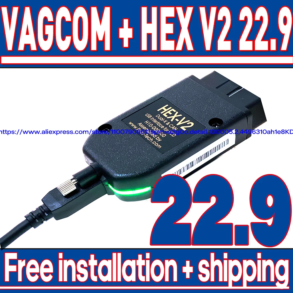 

2022 HEX V2 Interface VAGCOM 22.9 VAG COM FOR VW for AUDI Skoda Seat Vag ATMEGA162 Free Update Multilingual Hex v2 OBD 2 Tools