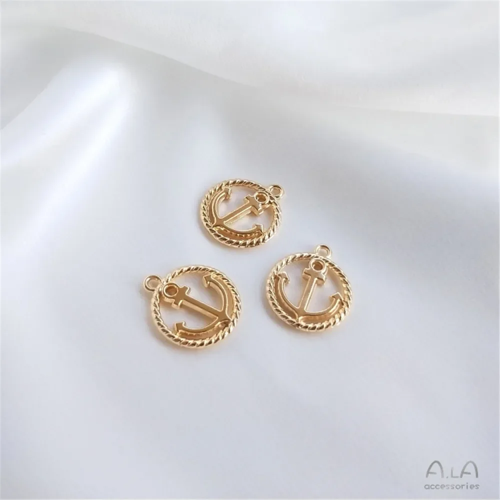 14 К позолоченные аксессуары парусник самолет корабль якорь кулон DIY браслет