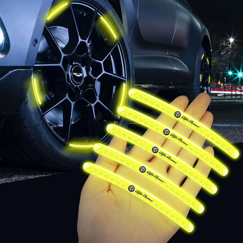 Светоотражающие наклейки на ступицу колеса автомобиля велосипеда и мотоцикла