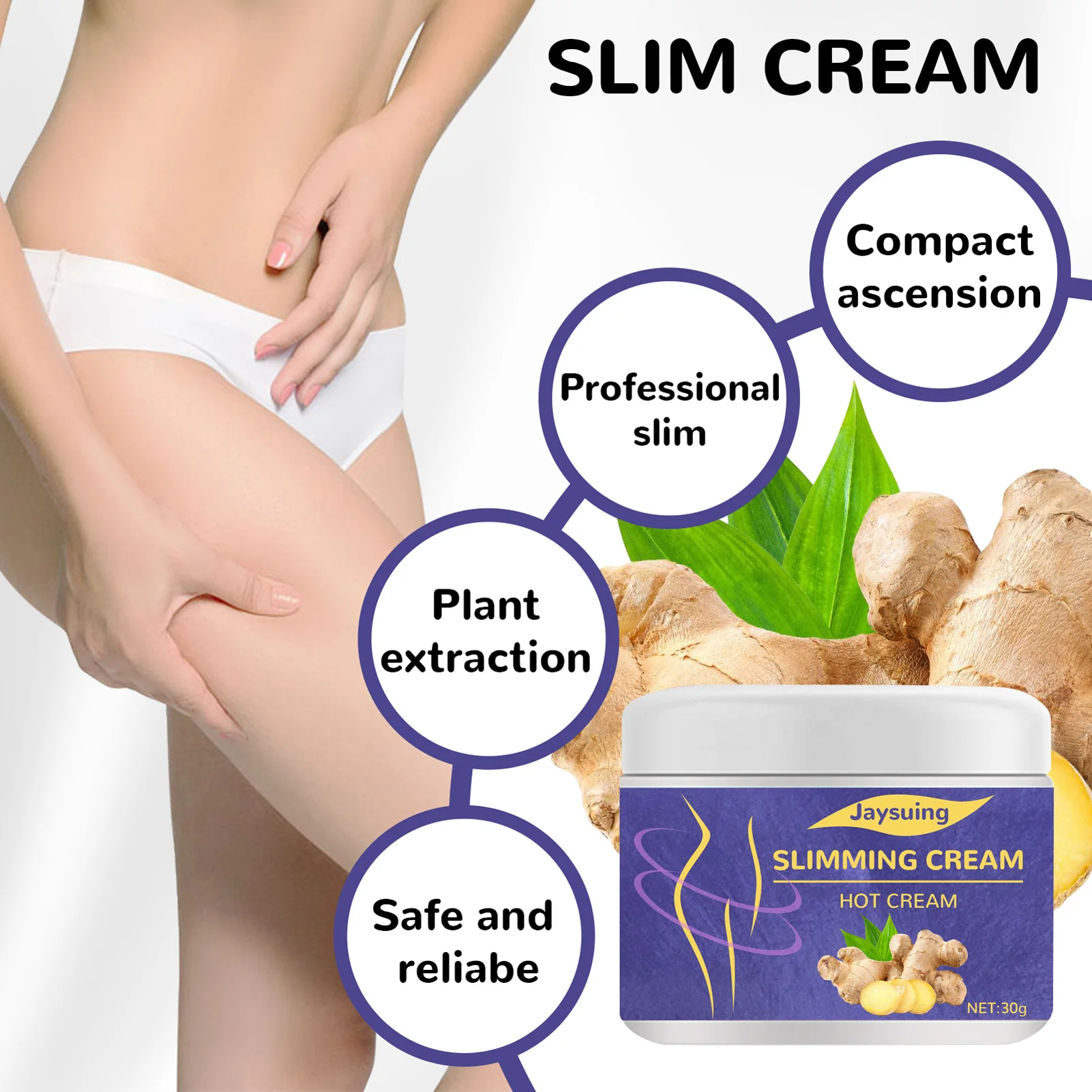 

Slimming Cream Tightening Hot Cream For Belly Fat Burner Ginger Body Shaping Cream Weight Loss Skin Firming Moisturizing Massage