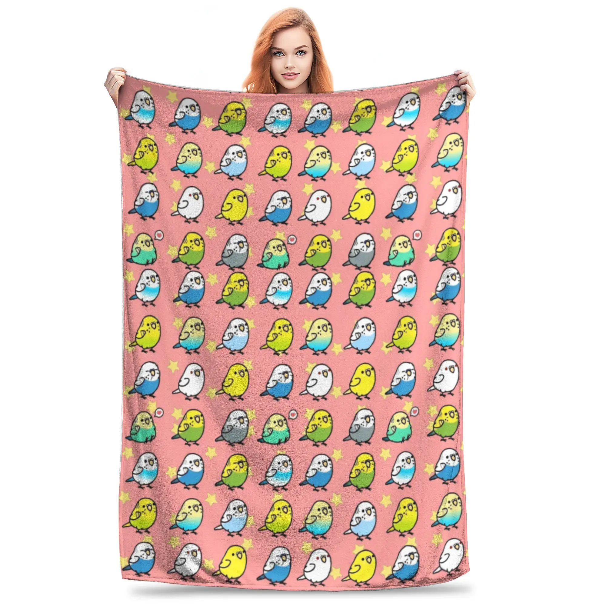 Одеяла с изображением попугая какаду и птицы милое флисовое винтажное дышащее