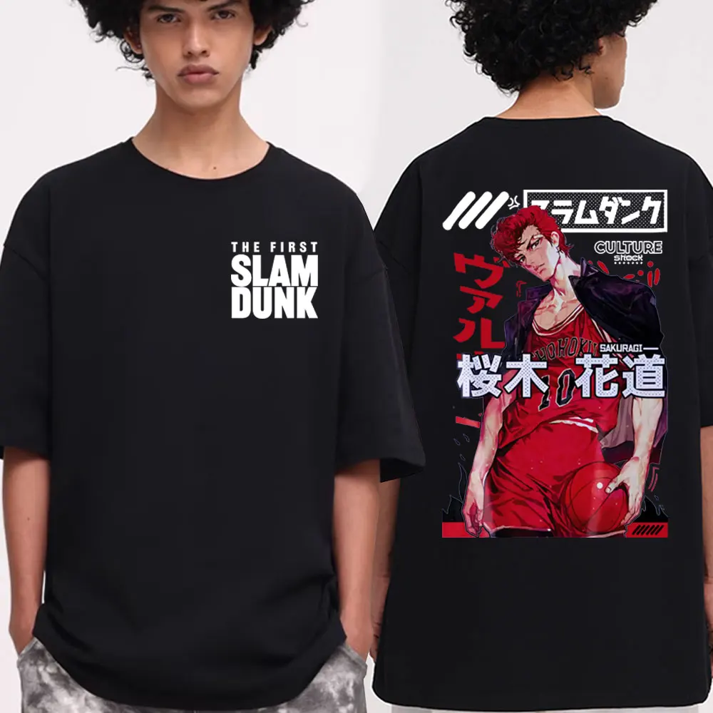 

Japanese Anime The First Slam Dunk Graphic T-Shirt Manga Style Kaede Rukawa Sakuragi Hanamichi T Shirt Men Fan Cotton Tshirts
