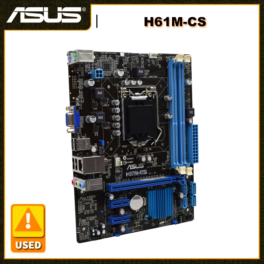 

ASUS H61M-CS 1155 Материнская плата DDR3 Intel H61 материнская плата 16 Гб SATA2 USB2.0 Core i5 3330 i3-3240 ЦП