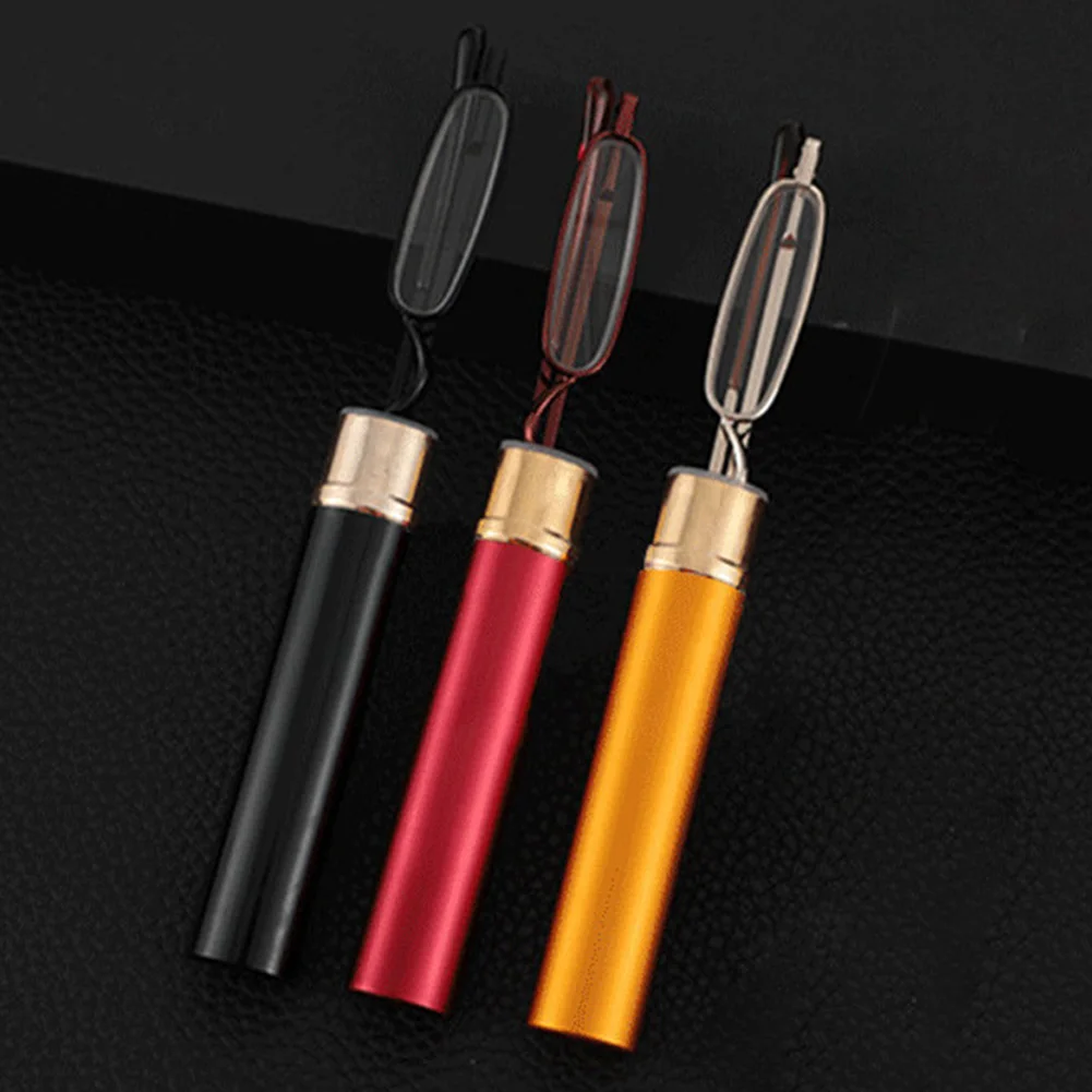 

Fold Reading Glasses Metal Frame Ultra-light Men Women Reading Glasses Portable Mini Reading Presbyopia Eyeglasses with Box Cute