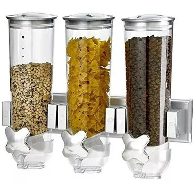 

5L Dry Food Dispensers Single/double/triple Tube Kitchen Cereal Organizer Containers Oat Distributor Kitchen Accessories 2 Color
