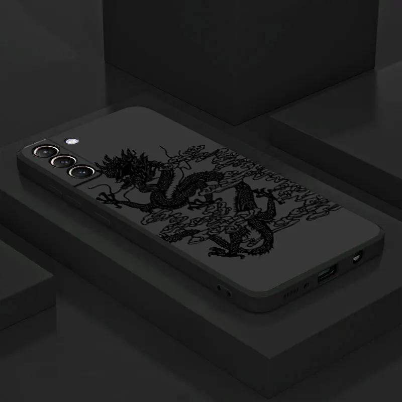 Ink Style Dragon And Phoenix phone Cases for Samsung Galaxy S21 S23 Ultra FE case S20 S24 S10Plus S9 funda Antiscratch cover