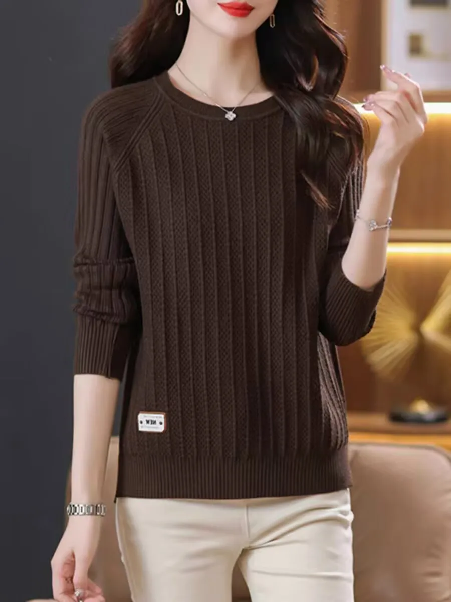 Женский Универсальный однотонный пуловер шерстяной свитер высокого качества с