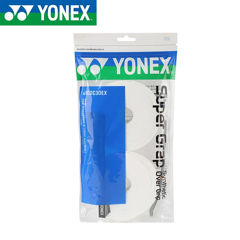 YONEX 30pcs/Pack Badminton Racket Overgrip Sticky Sweatproof Tennis Padel Grips Anti-slip Racquet Tape Grips 0.6mm AC102C30EX