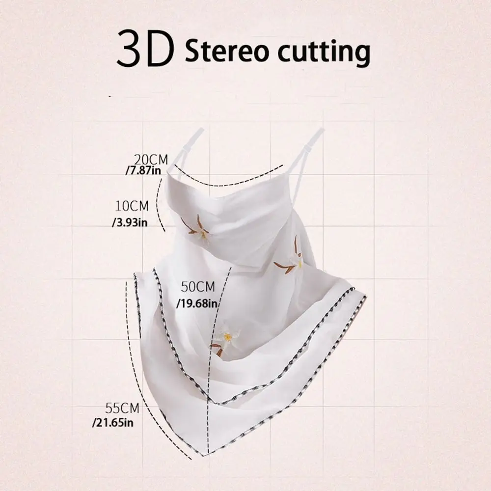 Шарф с вышивкой и защитой от УФ-лучей шарф на шею для походов маска из вискозы