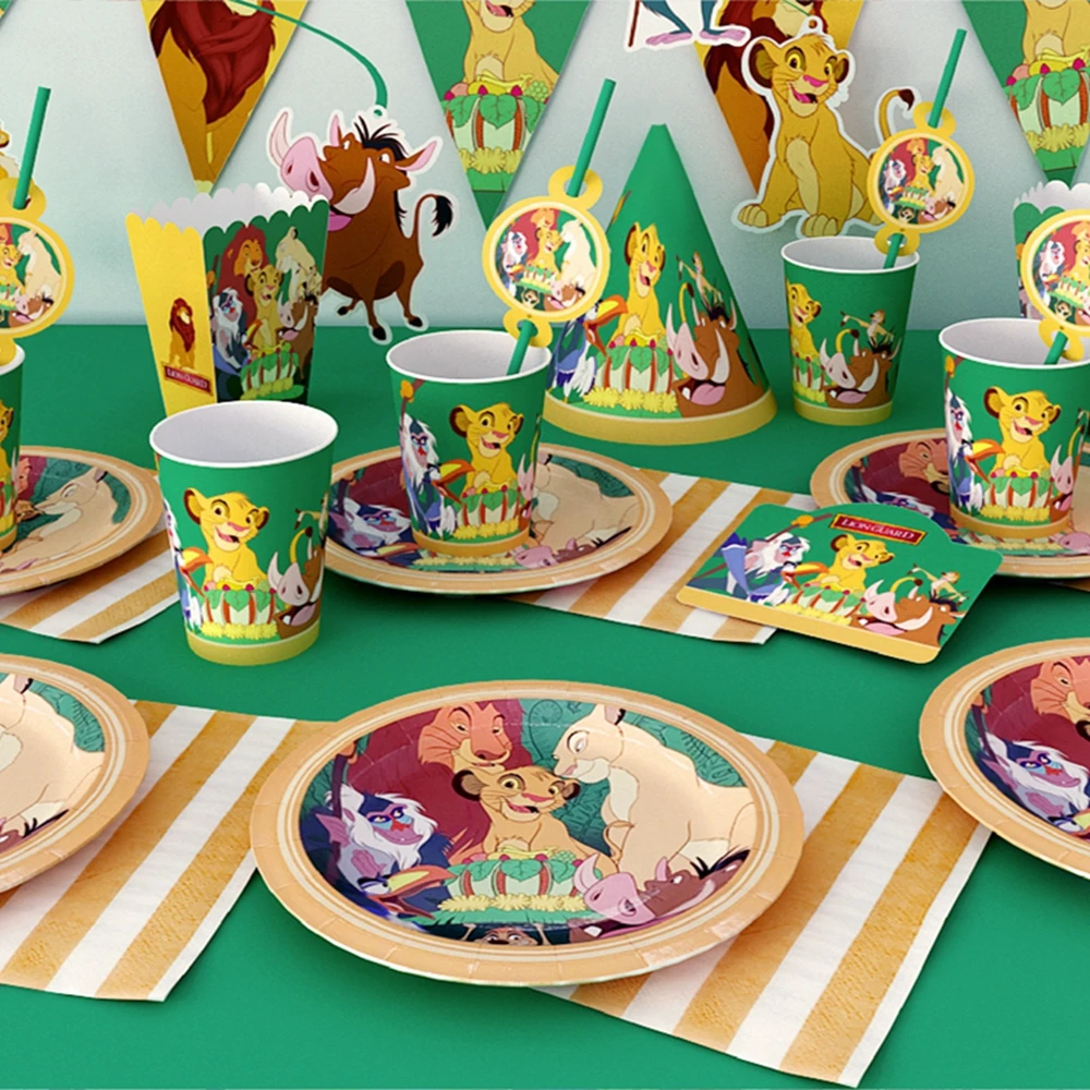 

The New Lion Birthday Party Decoration Jungle Party Supplies Animal King Balloon Lion Baby Shower Banner Disposable Paper Tablew