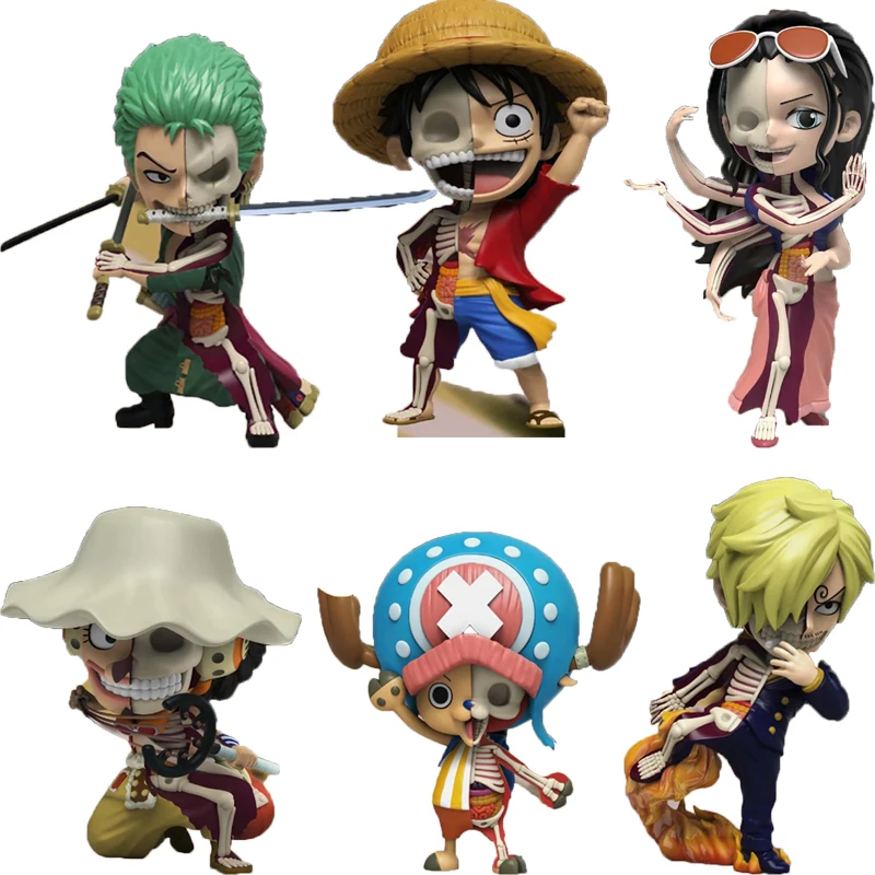 

6 PCS One Piece Blind Box Luffy Sauron Sanji Chopper Action Figures Anime Figure Model Collect Boy Toys Figure Semi-anatomy 8cm