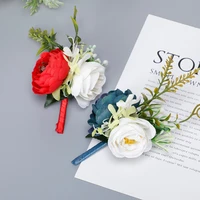 groom brooch flowers artificial roses bridesmaid bracelet wedding accessories wedding boutonniere