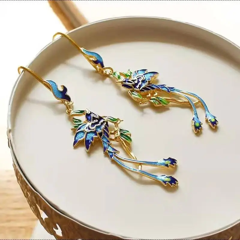 Классические серьги винтажные Qingalim аксессуары cloisonn é