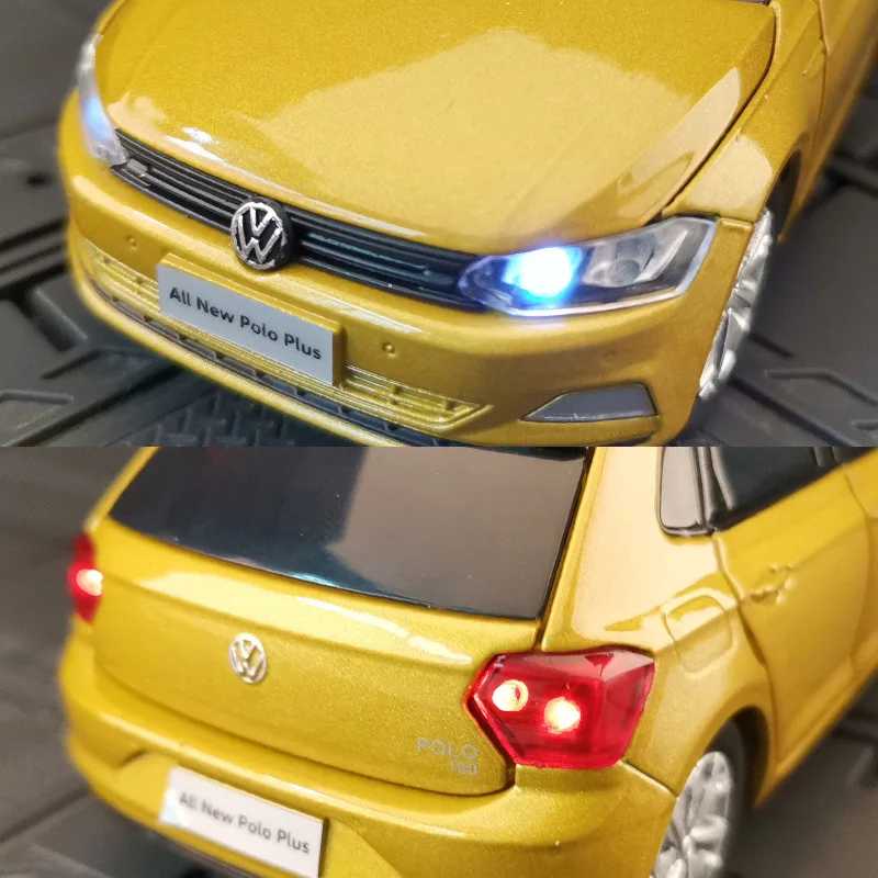 Модель автомобиля Polo масштаба 1:32 из сплава, металлическое транспортное средство для детской коллекции симуляции, подарки для детей на Рождество, горячие игрушки для мальчиков.