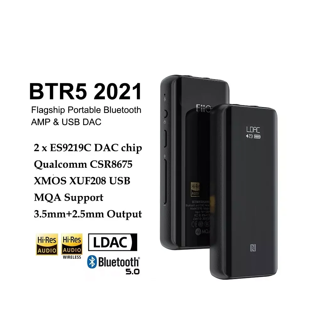 

Усилитель для наушников BTR5 2021 Dual ES9219C Bluetooth 5,0 MQA AMP USB DAC XMOS PCM 384 DSD256 3,5 мм 2,5 мм выход