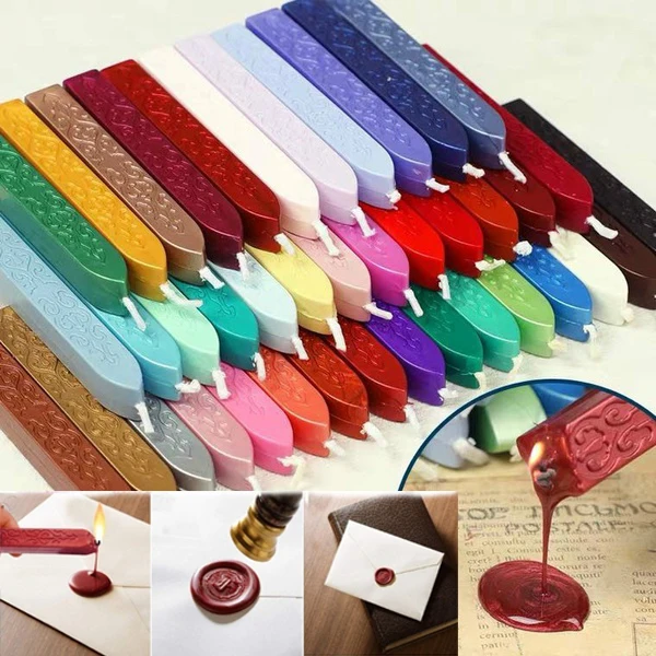

Wax Seal Sticks Antique Sealing Wax Sticks with Wick for Postage Letter Retro Vintage Wax Seal Stamp