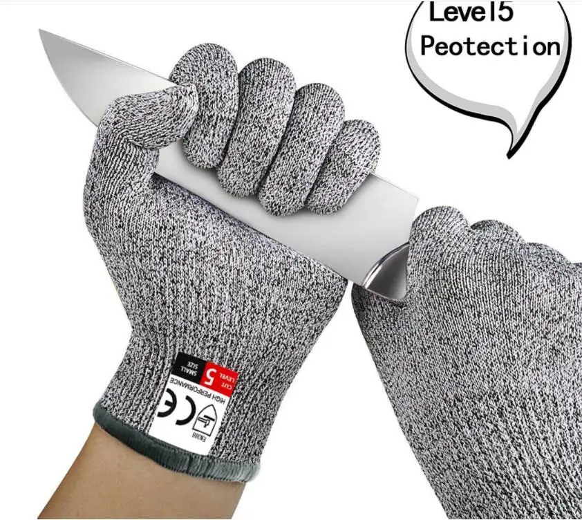 

Level 5 Cut-resistant Gloves High-strength Polyethylene HPPE Knit Kitchen Cut-proof Gloves Woodworking Slaughter Dipped Gloves
