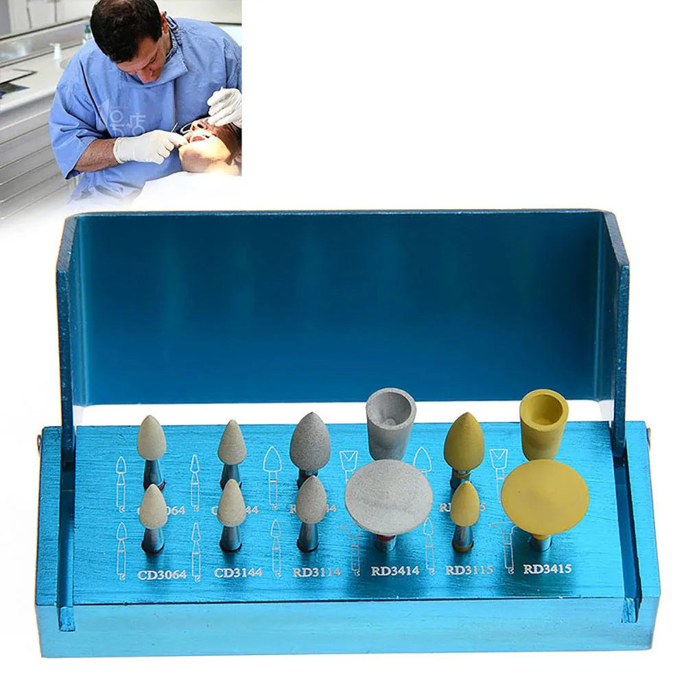 Dental Zirconia Polishing Kit Fit for Dental Clinic Low Speed Handpiece 12 Pcs/Box