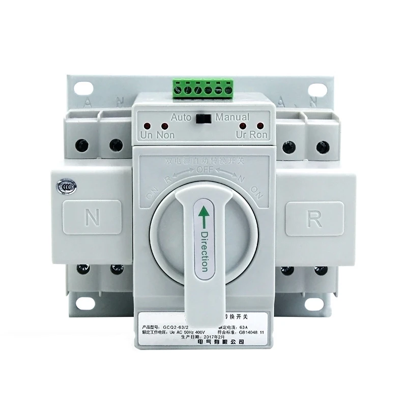 

Automatic Transfer Switch Auto&manual, or Manual Plastic 2P ATS 63A AC 230V AC 400V 6A-63A CN;ZHE HSA-2P Holso 50hz