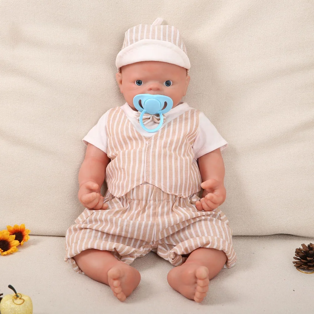 14inch Full Body Silicone Bebe Reborn Boy“Isaac” Doll GirlCoco Soft Dolls  Lifelike Baby DIY Blank Toys