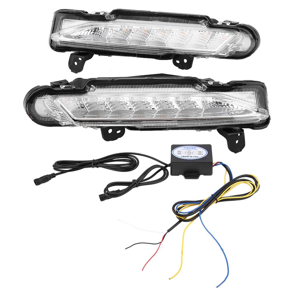 

1 Pair Car Daytime Running Light Turn Signal DRL LED Fog Lamp for Toyota Yaris 17-18 Daytime Daytime