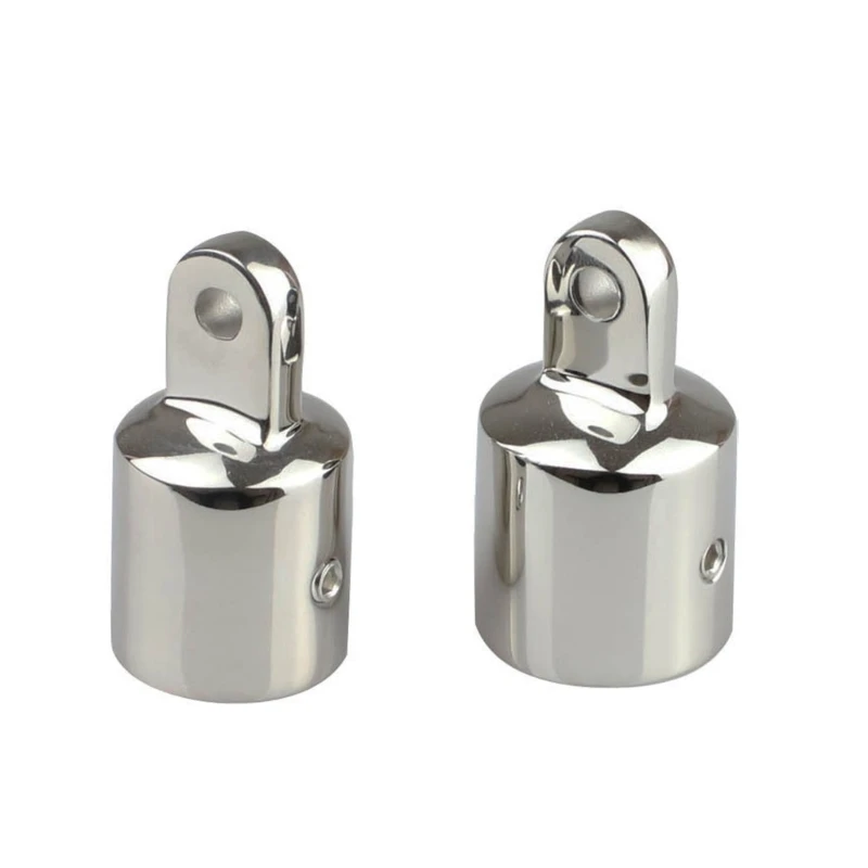 

090E 2pcs Boat Accessories Pipe Eye End Cap Bimini Top Fitting Marine Hardware Yacht External Canopy Tube End Stainless Steel