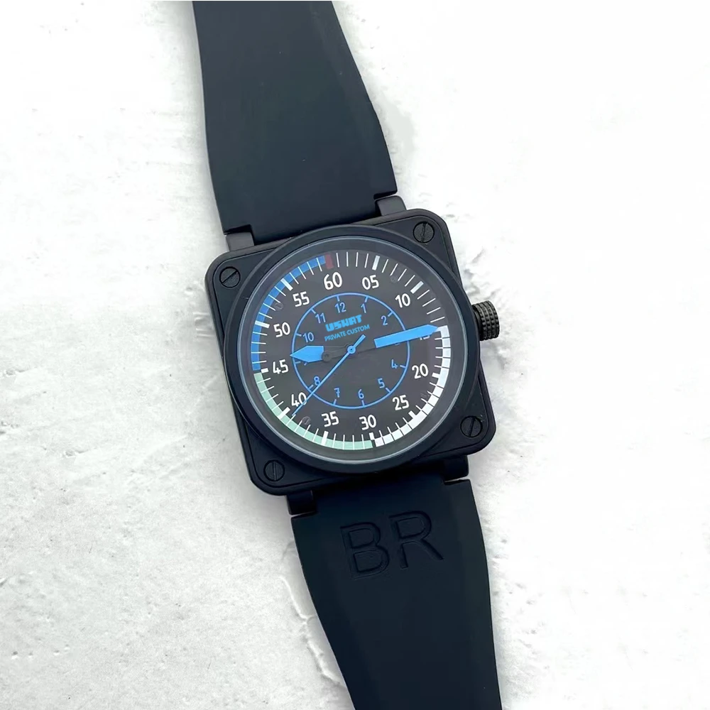 

Top Quality Rubber Retro Men Automatic Mechanical Watch bell Black Rubber Band Mens Self Winding Wrist Watches Men Reloj ross