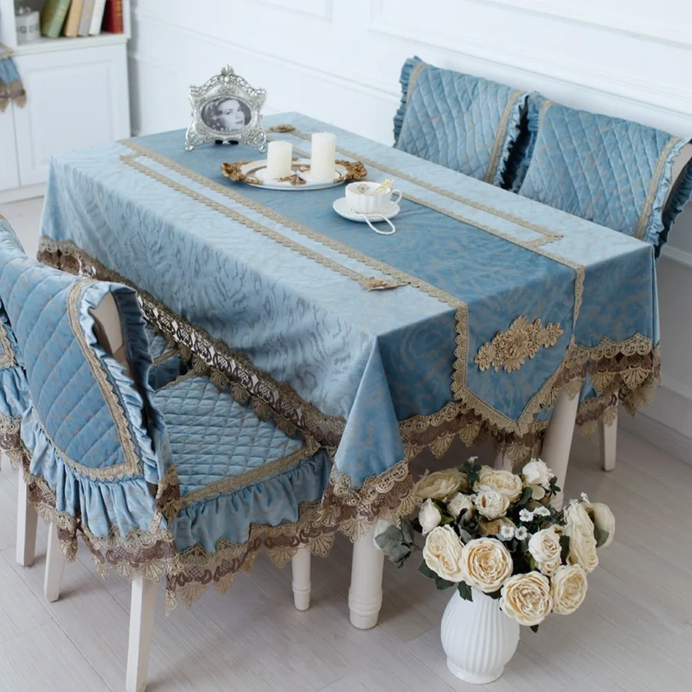 Luxury Cashmere Table Tablecloth Lace Table Cloth Table flag Tassels Wedding Party Table Cover Advanced European Brussels Decor