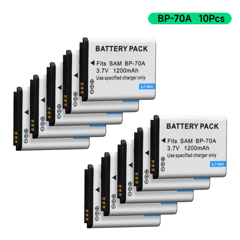 Фото 1-10 шт. BP-70A BP 70A BP70A аккумуляторная литий-ионная батарея для Samsung PL80 PL90 PL100 ES70 SL50 SL600 ST30 ST60 ST65 TL105 камера №1