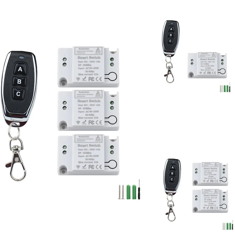 

Выключатель дистанционного управления освещением, приемник переменного тока 220 В и беспроводной пульт дистанционного управления, передатч...