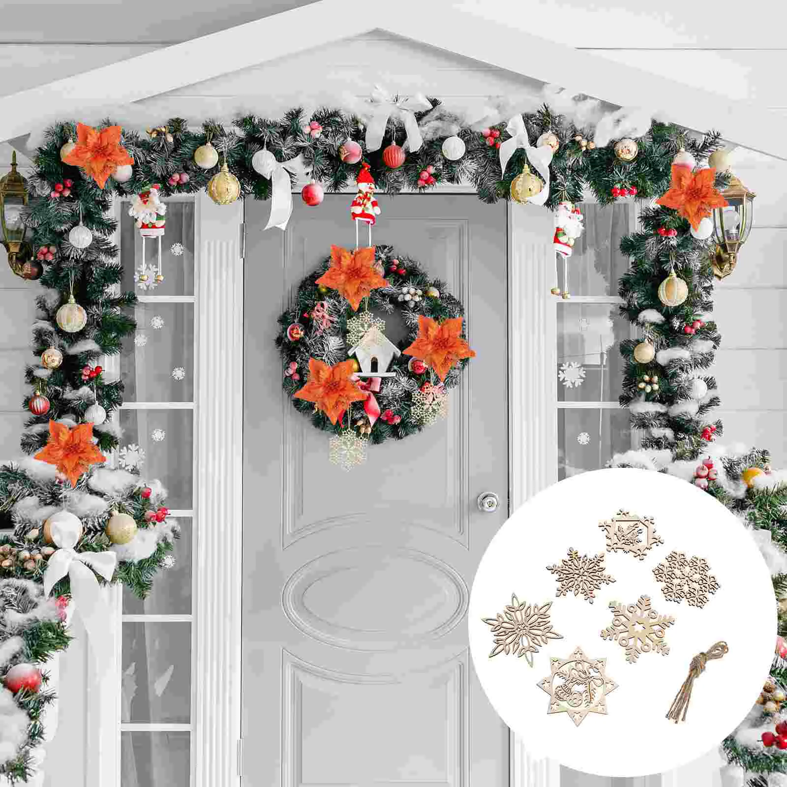 

Christmas Snowflake Ornaments Wooden Decorations Snowflakes Hanging Ornament Craftstree Decor Bulk