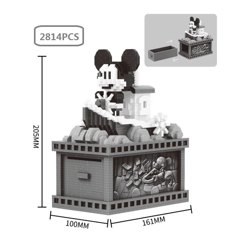 

Cartoon Figures DIY Mini Blocks Anime Building Bricks Plastic Minnie Mickey Juguetes Toys Kids Gift Girl Valentine Present
