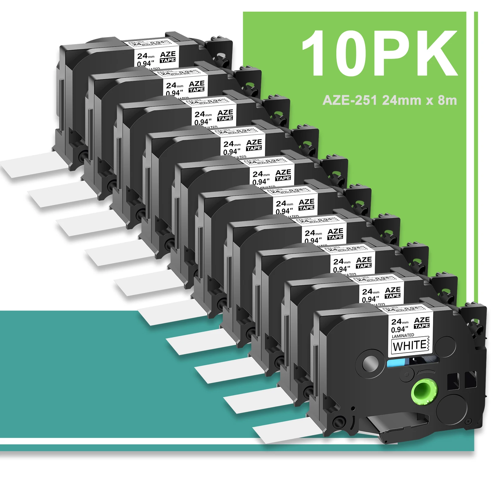 Стандартная лента для этикеток 10 шт. 24 мм 100% совместима с Brother TZe TZ 251