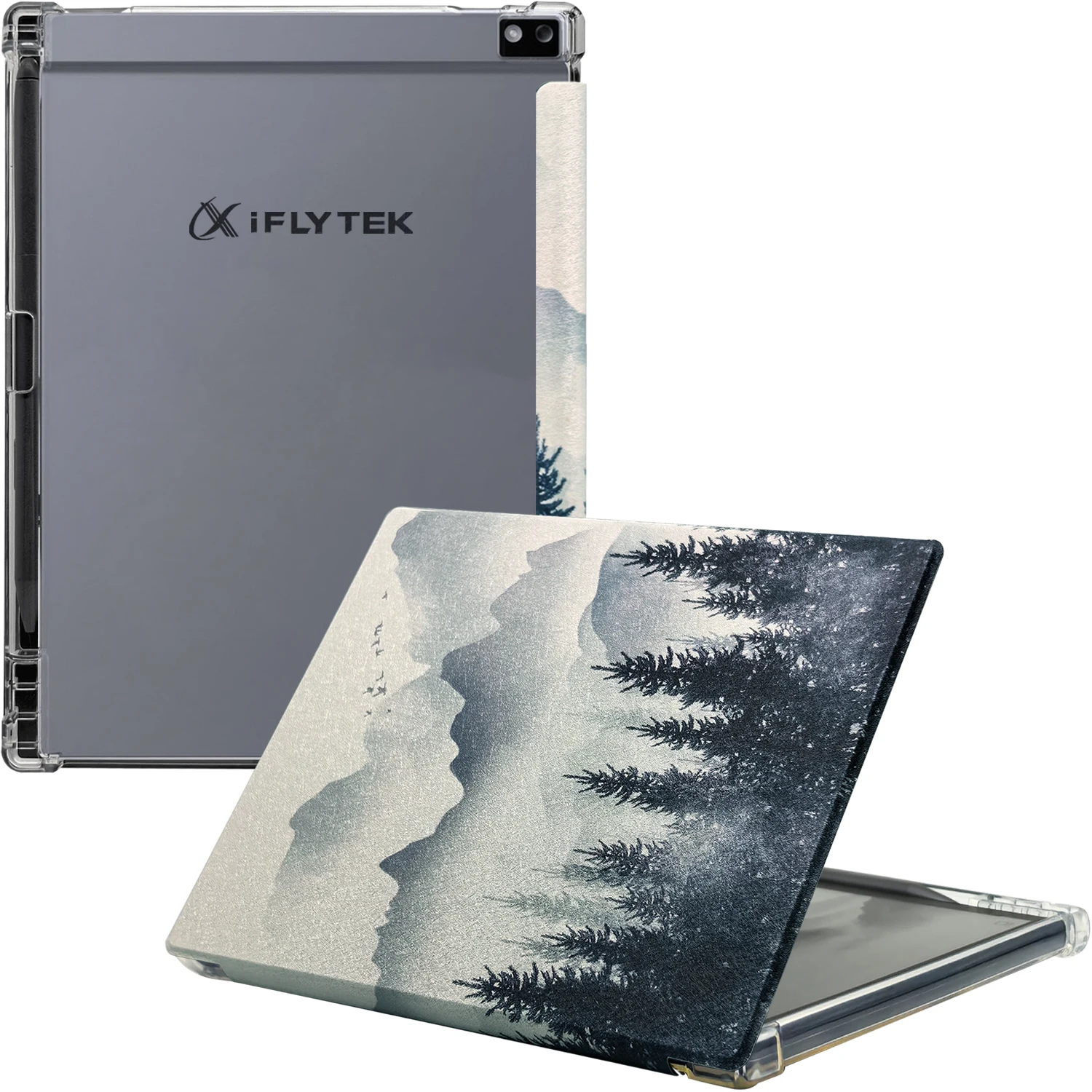 Фото Чехол-книжка для iFLYTEK AINOTE Air 2 / Air 3 с функцией автоматического включения/выключения, прозрачная задняя панель из ТПУ, утолщенные углы, магнитная застежка №1