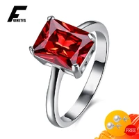 ring for women 925 silver jewelry geometric shape cubic zirconia gemstone finger rings wedding engagement party gift ornaments