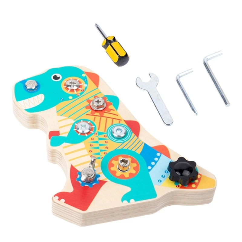 

Wood Assemble Screw Toy Dinosaur Assembly Disassembly Block Educational Toy for Children Hand-Eye Coordination Toy