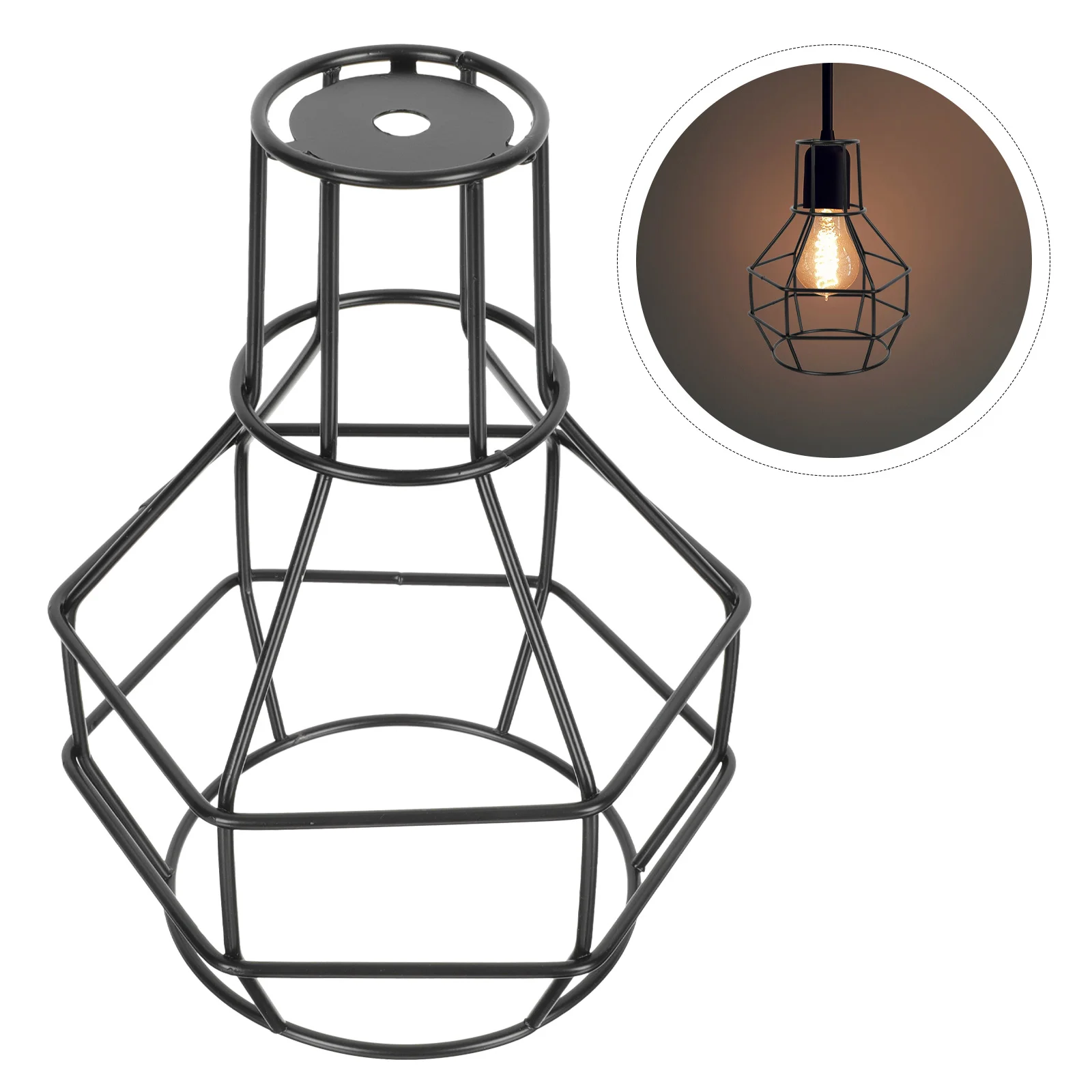

Light Shade Lamp Covers Lampshade Cover Iron Hanging Cage Wire Bar Pendant Hotel Bird Diy Replacement Chandelier Industrial