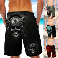 shorts men 3d skull print gym quick dry cargo shorts swimming trunks beachwear board shorts running pants casual athletic short