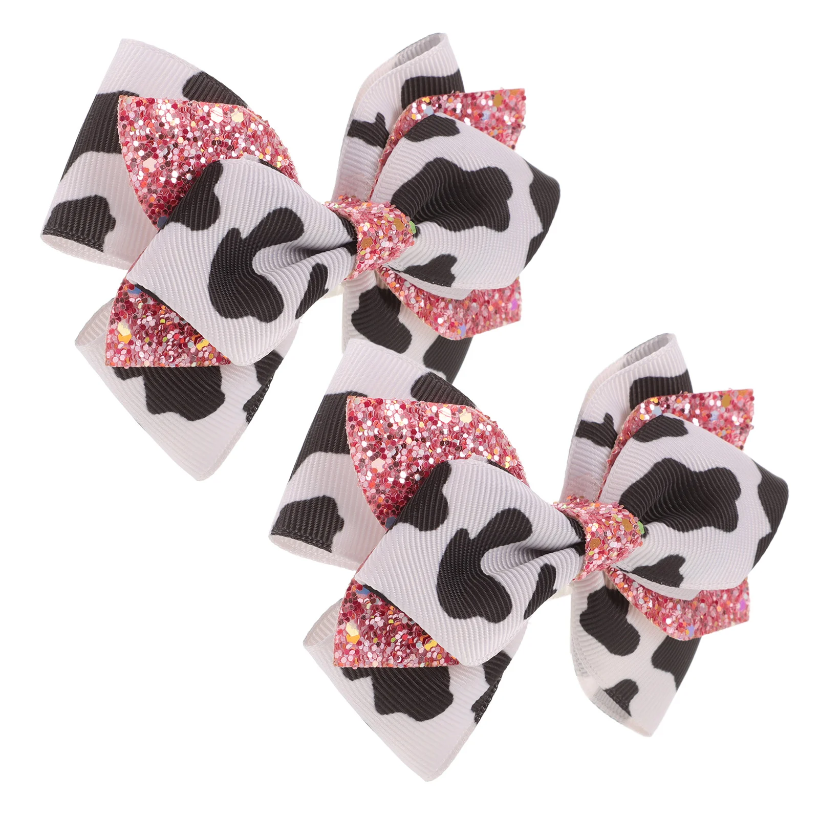 2 шт. заколка для волос с бантом тии принтом коровы банты аксессуары маленьких