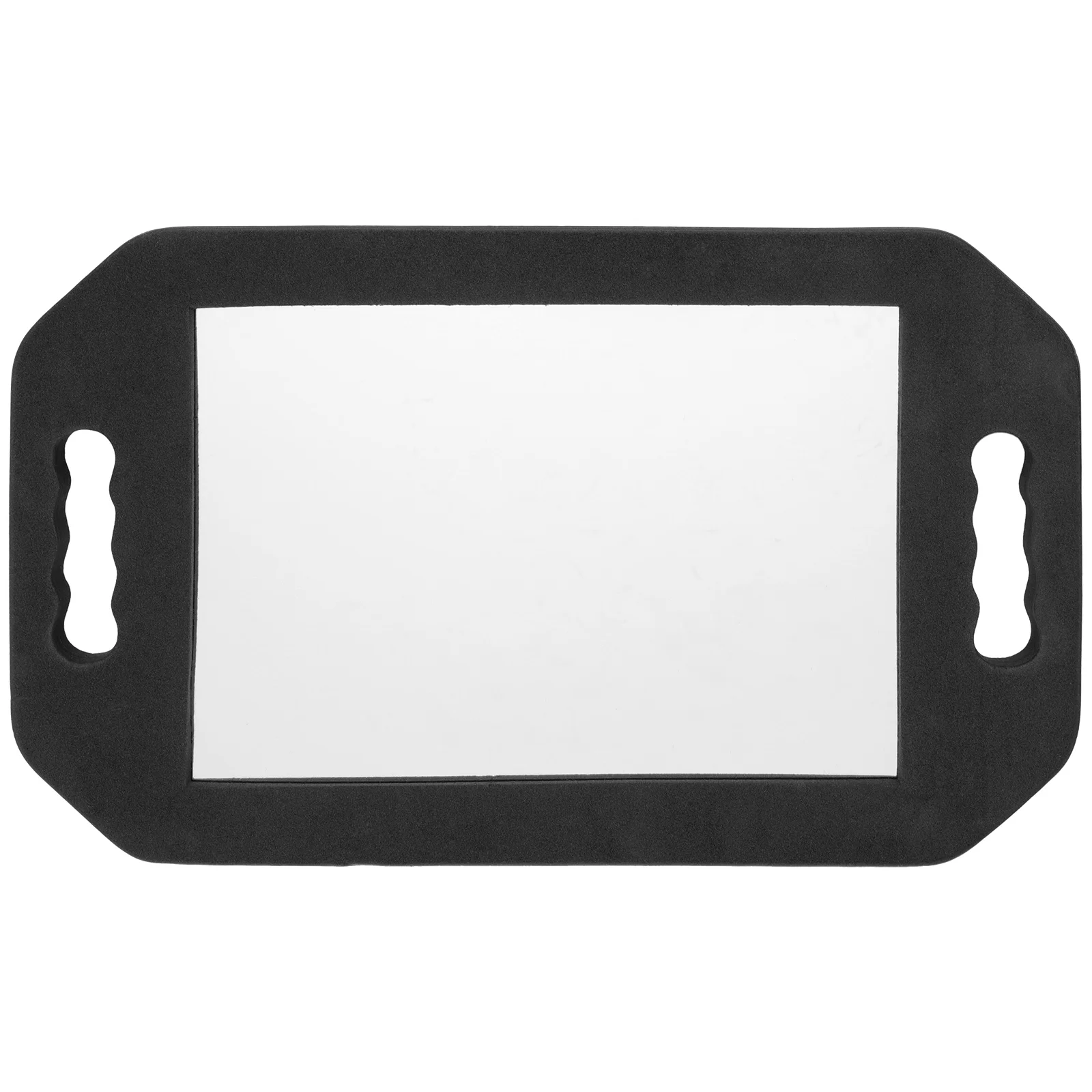 

Foam Mirror Rectangular Handheld Beauty Salon Black Framed No Fog Hair Check Glass Girl Barber