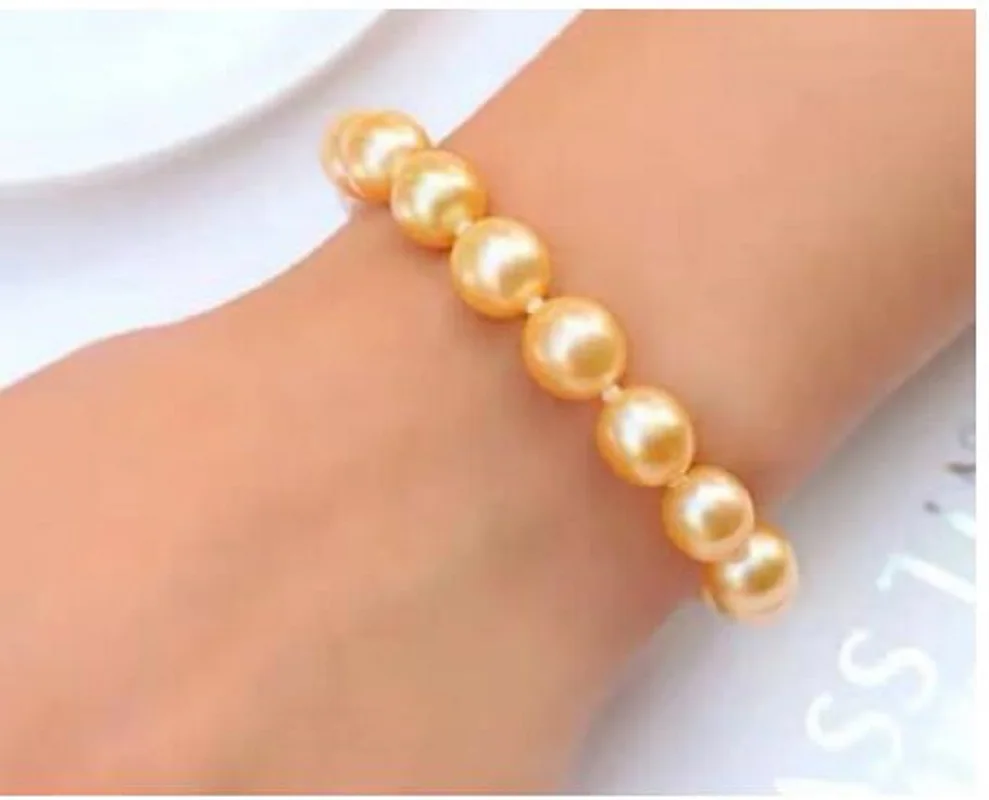 

gorgeous 9-10mm south sea round pearl bracelet 7.5-8"