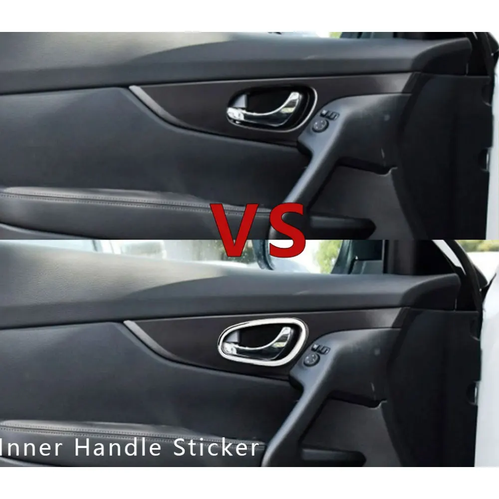 4 шт. ABC хромированная внутренняя дверная ручка автомобиля декоративная рамка