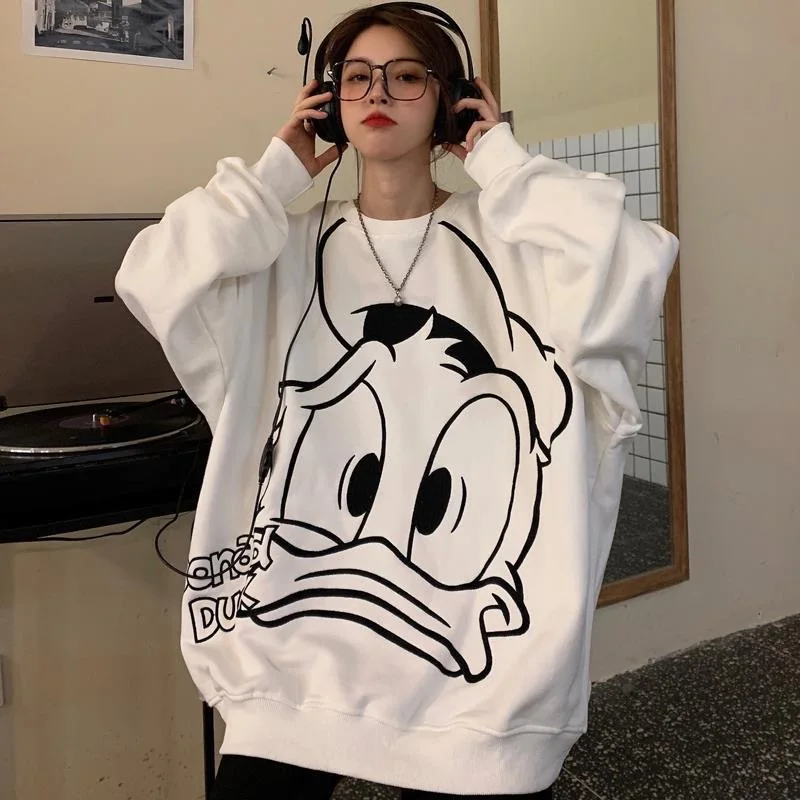 Толстовка с капюшоном Disney рисунком утки пуловеры мультяшным Дональдом Даком